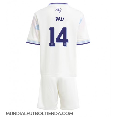 Camiseta Aston Villa Pau Torres #14 Tercera Equipación Replica 2025-26 para niños mangas cortas (+ Pantalones cortos)